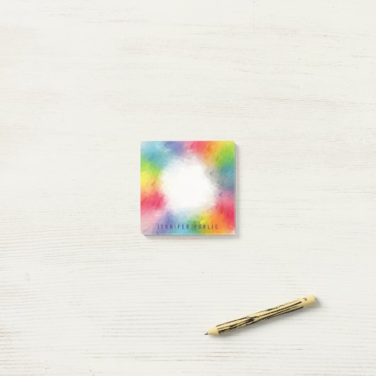 Aangepaste Trendy moderne kleurrijke regenboog Abs Post-it® Notes (Op bureau)