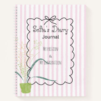 Aangepaste trendy pastel strepen met een leuk kade notitieboek