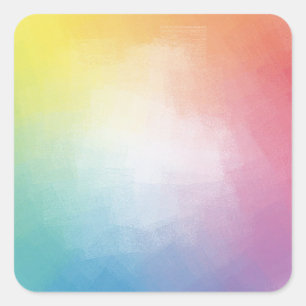 Aangepaste trendy regenboogkleuren lege sjabloon vierkante sticker