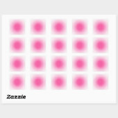 Aangepaste trendy roze en witte lege sjabloon vierkante sticker (Vel)