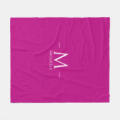 Aangepaste Trendy Roze Monogram Naam Sjabloon Medi Fleece Deken (Voorkant (Horizontaal))