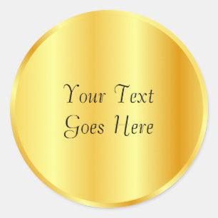 Aangepaste trendy sjabloon namaak goud metalen uit ronde sticker