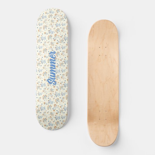 Aangepaste Trendy  Wildflower Pattern Skateboard (Voorkant)