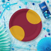 Aangepaste Tri-Gold Maroon Party Bord (Feest)