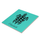 Aangepaste tribale Zee Turquoise Tegeltje (Zijkant)