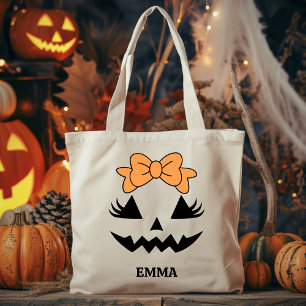 Aangepaste Trick or treat Halloween Canvas tas voo