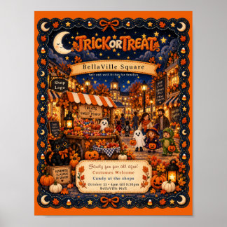 Aangepaste Trick or Treat Halloween-evenementflyer Poster