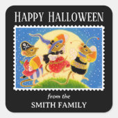 Aangepaste Trick or treat Halloween Mice Vierkante Sticker (Voorkant)
