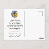 Aangepaste Trick or treat Halloween Schattigee mui Briefkaart (Achterkant)