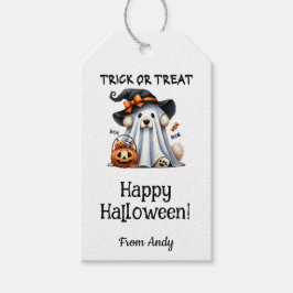 Aangepaste Trick or Treat Prettig Halloween Favor Cadeaulabel