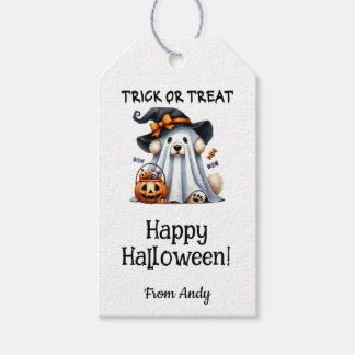 Aangepaste Trick or Treat Prettig Halloween Favor Cadeaulabel