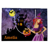 Aangepaste Trick or treat-tas voor heks Groot Cadeauzakje (Achterkant)