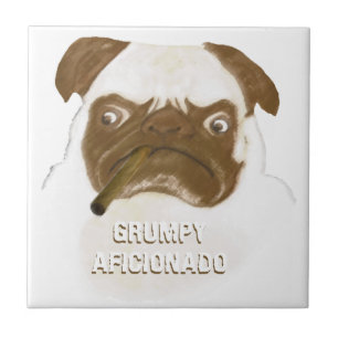 Aangepaste trommel AFICIONADO Puggy Cigar Tegeltje