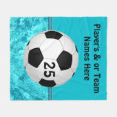 Aangepaste trommel van Turquoise Glass Soccer Thro Fleece Deken (Voorkant (Horizontaal))