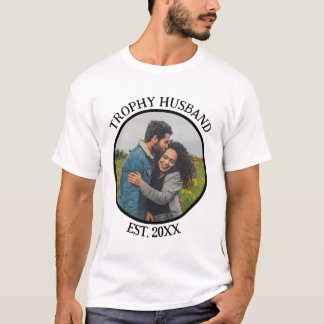 Aangepaste Trophy Husband Valentijnsdag Foto T-shirt