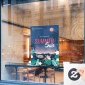 Aangepaste Tropical Palm Summer Sale Zakelijke adv Raamsticker (Cafe Raam)