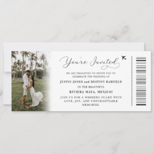Aangepaste Tropische Bestemming Boarding Pass Wedd Kaart