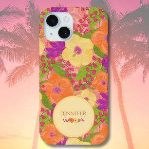 Aangepaste Tropische Bloei Hoes– Bloemige Phone Ca