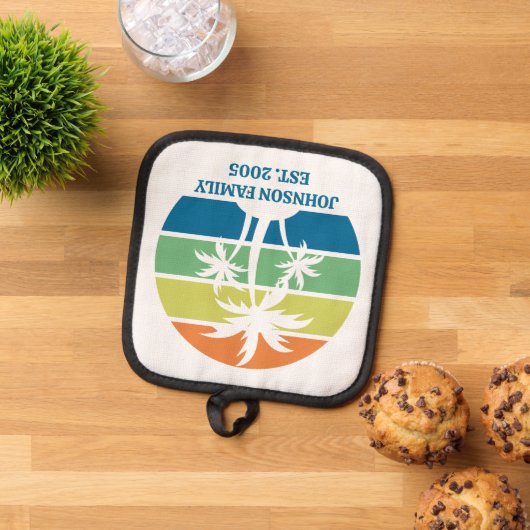 Aangepaste tropische eiland huis palmbomen pannenlap (Top down)