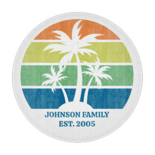 Aangepaste tropische eiland huis palmbomen snijplank