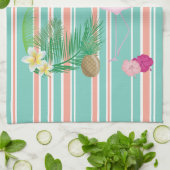 Aangepaste Tropische Flamingo Tea Towel Theedoek (Gevouwen)