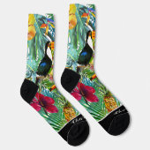 Aangepaste tropische Floral met Toucans Sokken (Rechts)