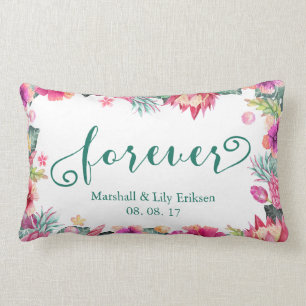 Aangepaste tropische Floral Wedding Lumbar Pillow Kussen