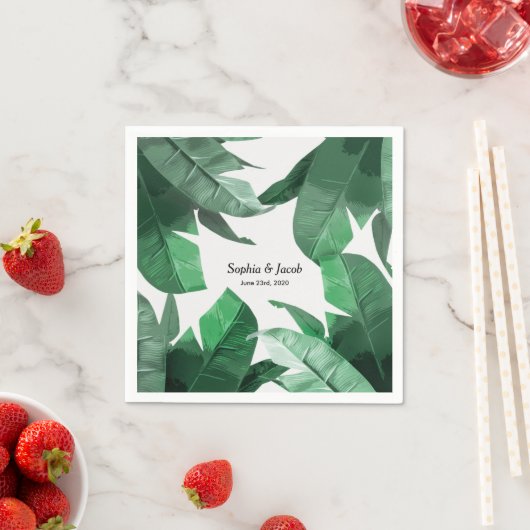 Aangepaste Tropische handpalm print bruiloft serve Servet (Insitu)