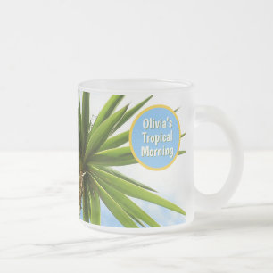 Aangepaste Tropische Ochtend Yucca Vakantie Matglas Koffiemok