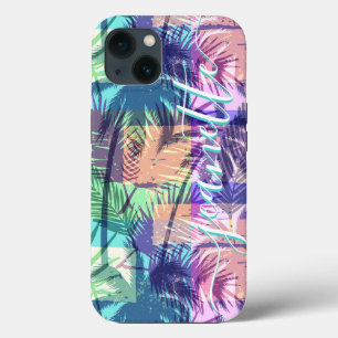 Aangepaste tropische palmbomen iPhone 13 hoesje