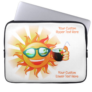Aangepaste tropische tekst zon laptop sleeve