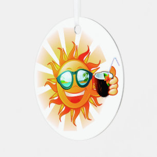 Aangepaste tropische tekst zon metalen ornament