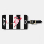 Aangepaste tropische vogelgriepstrepen bagagelabel (Voorkant horizontaal)