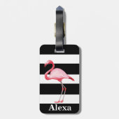 Aangepaste tropische vogelgriepstrepen bagagelabel (Achterkant verticaal)