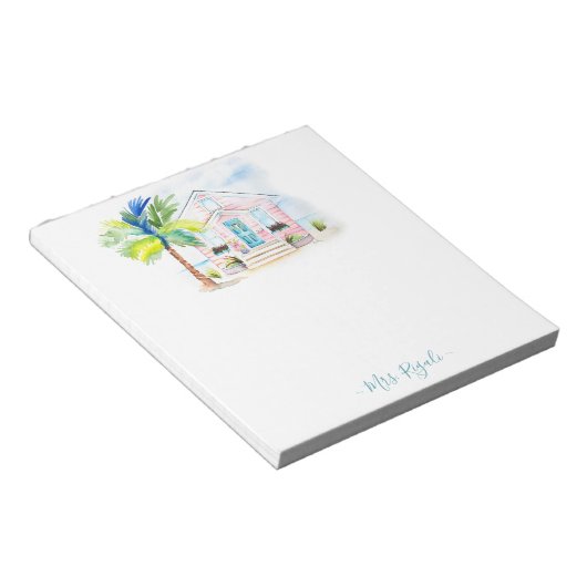 Aangepaste Tropische Waterverf Note Pads Notitieblok (Schuin)