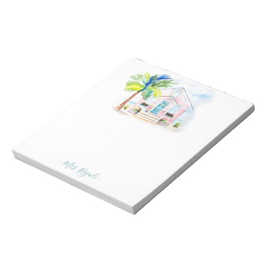 Aangepaste Tropische Waterverf Note Pads Notitieblok (Gedraaid)