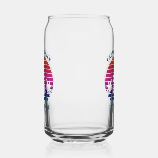 Aangepaste tropische zonsondergang Palm Tree Beach Blikvorm Glas (Rechts)