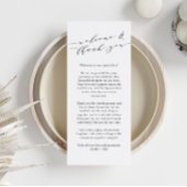 Aangepaste trouw welkom dank je wel plaatskaart menu