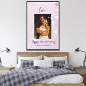 Aangepaste trouwdag tekst canvas afdruk (Insitu (Slaapkamer))