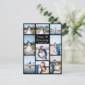 Aangepaste trouwdatum-huwelijkscadeau-fotocollage briefkaart (Staand voorkant)