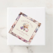 Aangepaste trouwfeest bedankjes roze bloemen labels (In situ)