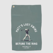 Aangepaste trouwfeestfavor golfreis bruidsjonkers golfhanddoek (Voorkant)