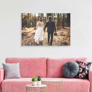 Aangepaste trouwfoto Extra grote canvas Print