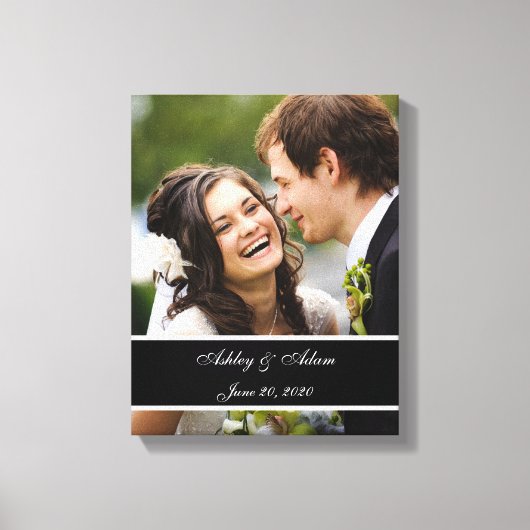 Aangepaste trouwfoto gepersonaliseerde aandenken canvas afdruk (Voorkant)