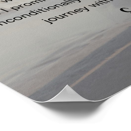 aangepaste trouwfoto met bruiloftsvows vervaagd gr poster (Hoek)