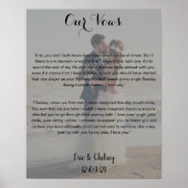 aangepaste trouwfoto met vervaagde grijze trouwbel poster (Voorkant)