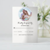 Aangepaste trouwfoto RSVP kaartje (Staand voorkant)