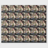 Aangepaste Trouwfoto Script Naam Cadeaupapier (Vlak)