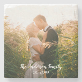 Aangepaste trouwfoto stenen onderzetter