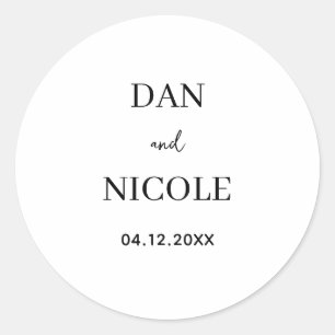 Aangepaste trouwlabels voor enveloppen met datum e ronde sticker